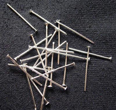 65mm Silver Plated Headpins - Riverside Beads