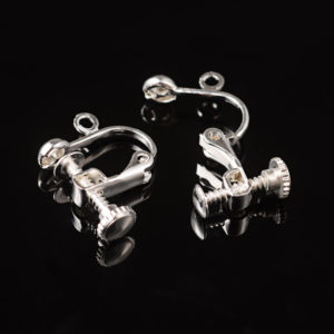 Silver Plated Screw on Earring - Riverside Beads