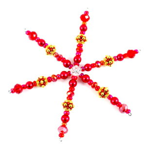 red beaded snowflake