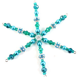 teal beaded snowflake