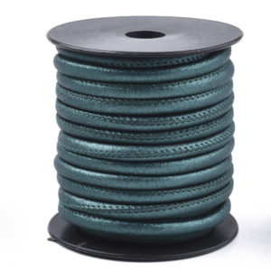 6mm Faux Leather - Teal - Riverside Beads