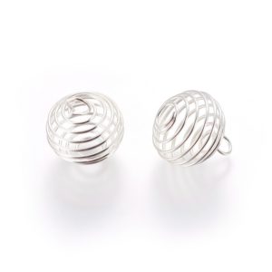 15mm Bead Cage - Silver Plated - Riverside Beads
