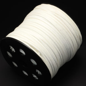 3mm Faux Suede Cord - White - Riverside Beads