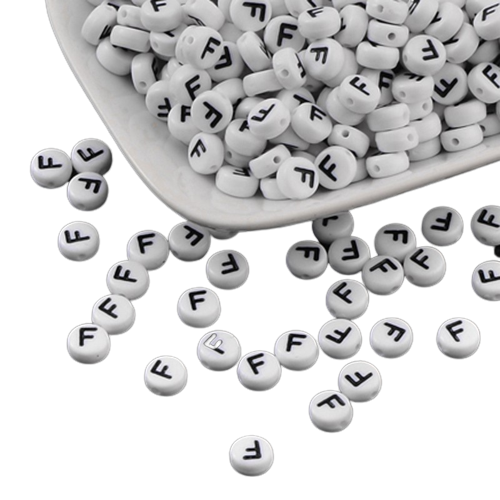 Acrylic Alphabet Bead - F - Riverside Beads