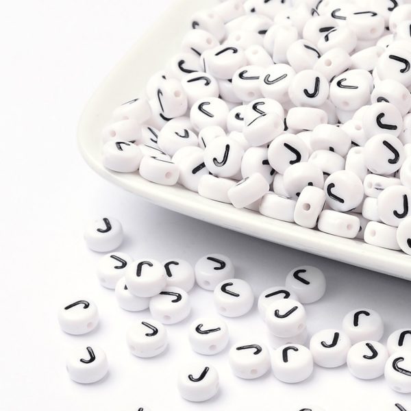 Acrylic Alphabet Bead - J - Riverside Beads