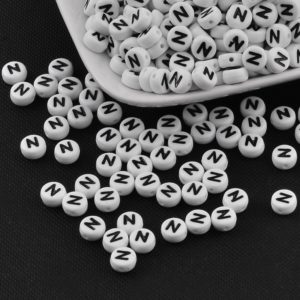 Acrylic Alphabet Bead - N - Riverside Beads