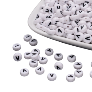Acrylic Alphabet Bead - V - Riverside Beads