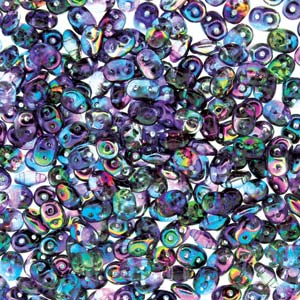 Czech SuperDuos - Magic Pink Blue - Riverside Beads