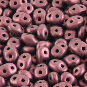 Czech SuperDuos - Jet Metallic Suede Pink - Riverside Beads