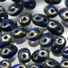 Czech SuperDuos - Opaque Blue Picasso - Riverside Beads