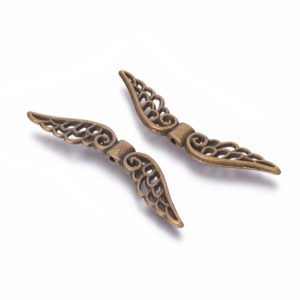 Angel Wings Large Filigree Antique Brass - Riverside Beads