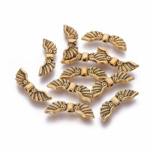 Spread Feather Angel Wing - Gold - Riverside Beads