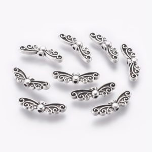 Angel Wings Swirl - Antique Silver - Riverside Beads