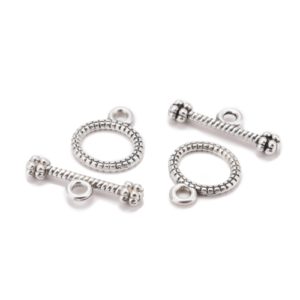 10mm Decorative Toggle Clasp - Silver - Riverside Beads