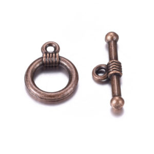 11mm Round Toggle Clasp - Copper - Riverside Beads