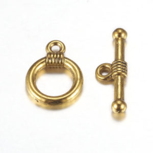 11mm Round Toggle Clasp - Gold - Riverside Beads