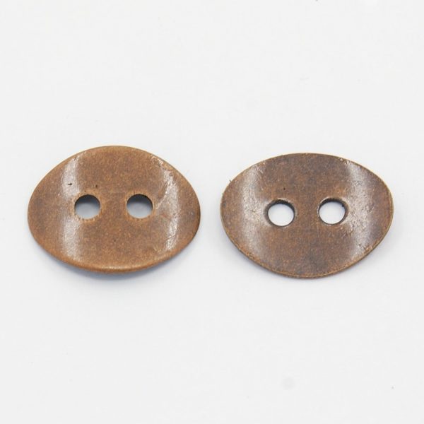 11x14mm Copper Oval Button Clasps - Riverside Beads
