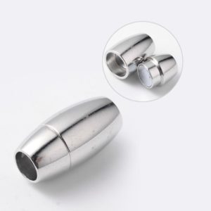 5mm Magnetic Barrel Clasp - Silver - Riverside Beads