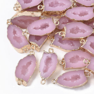 Druzy Resin Connectors - Pink - Riverside Beads