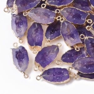 Druzy Resin Connectors - Purple - Riverside Beads