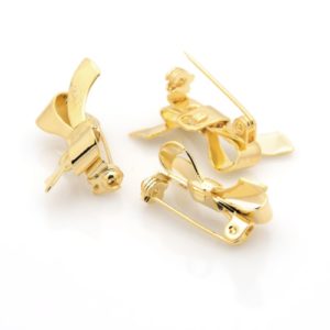 Gold Bow Brooch Pins - Riverside Beads