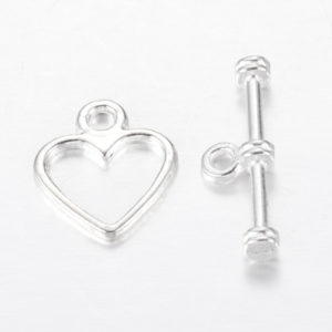 Silver Heart Toggle Clasp - Riverside Beads
