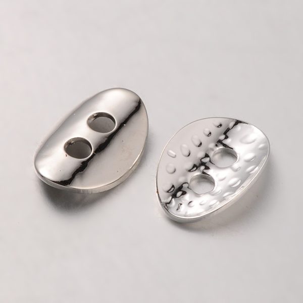 Textured Button Clasp - Silver - Riverside Beads