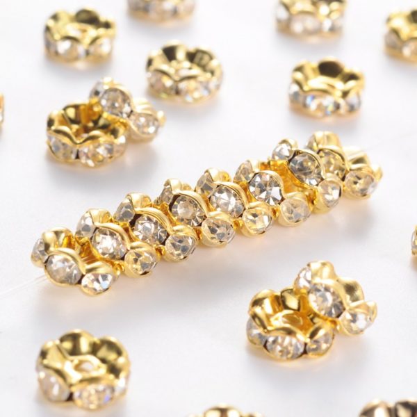 Diamante Rondelle Spacer Beads 8mm - Riverside Beads