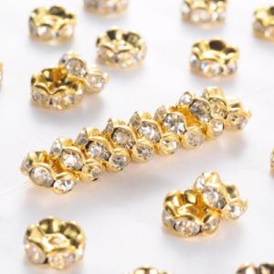 Diamante Rondelle Spacer Beads 8mm - Riverside Beads