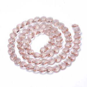 Glass Faceted Heart Beads 14mm -Riverside Beads