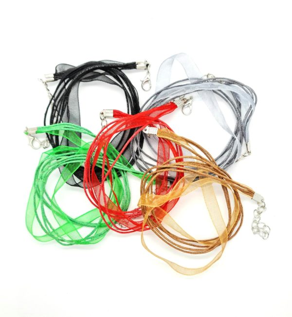 20 Assorted Ribbon Cord Necklaces 1