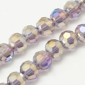 Faceted Glass Crystal Round Beads - Lilac - Riverside Beads