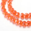 Faceted Glass Crystal Round Beads - Orange AB (Aurora Borealis) - Transparent Orange Faceted Bead