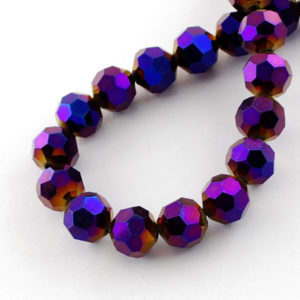 Faceted Glass Crystal Round Beads - Purple Sunset - Riverside Beads