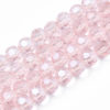 Faceted Glass Crystal Round Beads - Pink AB - Riverside Beads