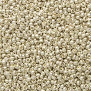 Size 8/0 Preciosa Seed Beads - Light Metallic Silver - Riverside Beads