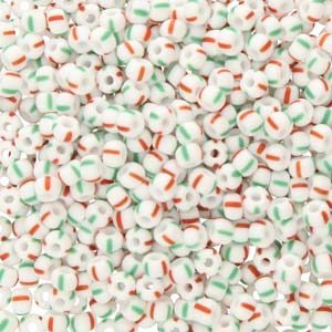 Size 8/0 Preciosa Seed Beads - Candy Cane - Riverside Beads