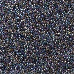Size 8/0 Preciosa Seed Beads - C/L Crystal Black AB - Riverside Beads