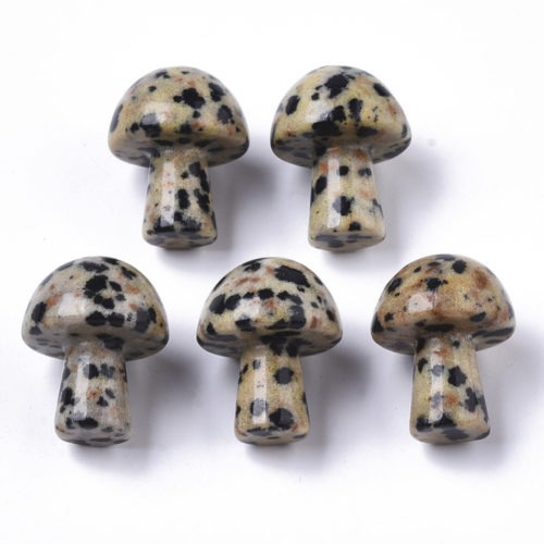 Crystal Mushroom Bead - Dalmatian Jasper - Riverside Beads