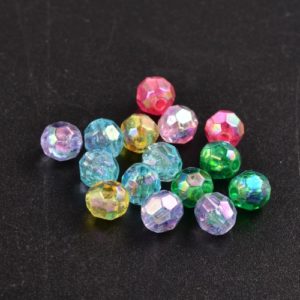 Acrylic 6mm multicoloured Faceted Beads - Riverside Beads