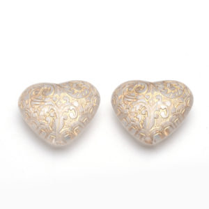 Acrylic patterned Heart - Riverside Beads