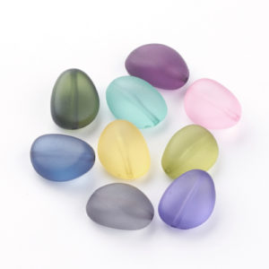 Acrylic Multicoloured Frosted Pebble Beads