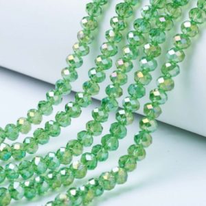 Green Crystal Rondelle Bead - Riverside Beads