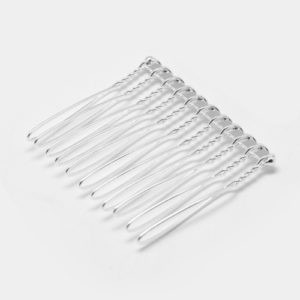 Silver Hair Side Combs Slides - Riverside Beads