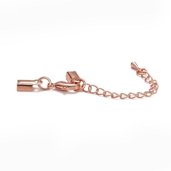 Rose Gold Box Closer with clasp and extension chain - Findings