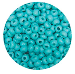 Size 10/0 Preciosa Seed Beads - Opaque Turquoise - Riverside Beads