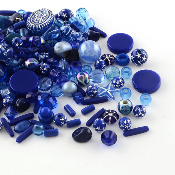 Acrylic Blue Mixed Beads