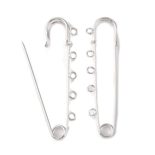 75mm Silver Beadable Kilt Pins - Riverside Beads