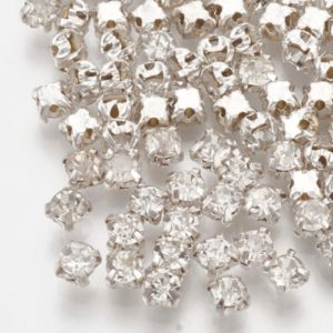 Clear Diamante Montee Spacer - Riverside Beads