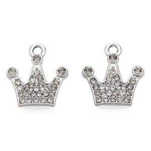 Diamante Crown charm - Riverside Beads